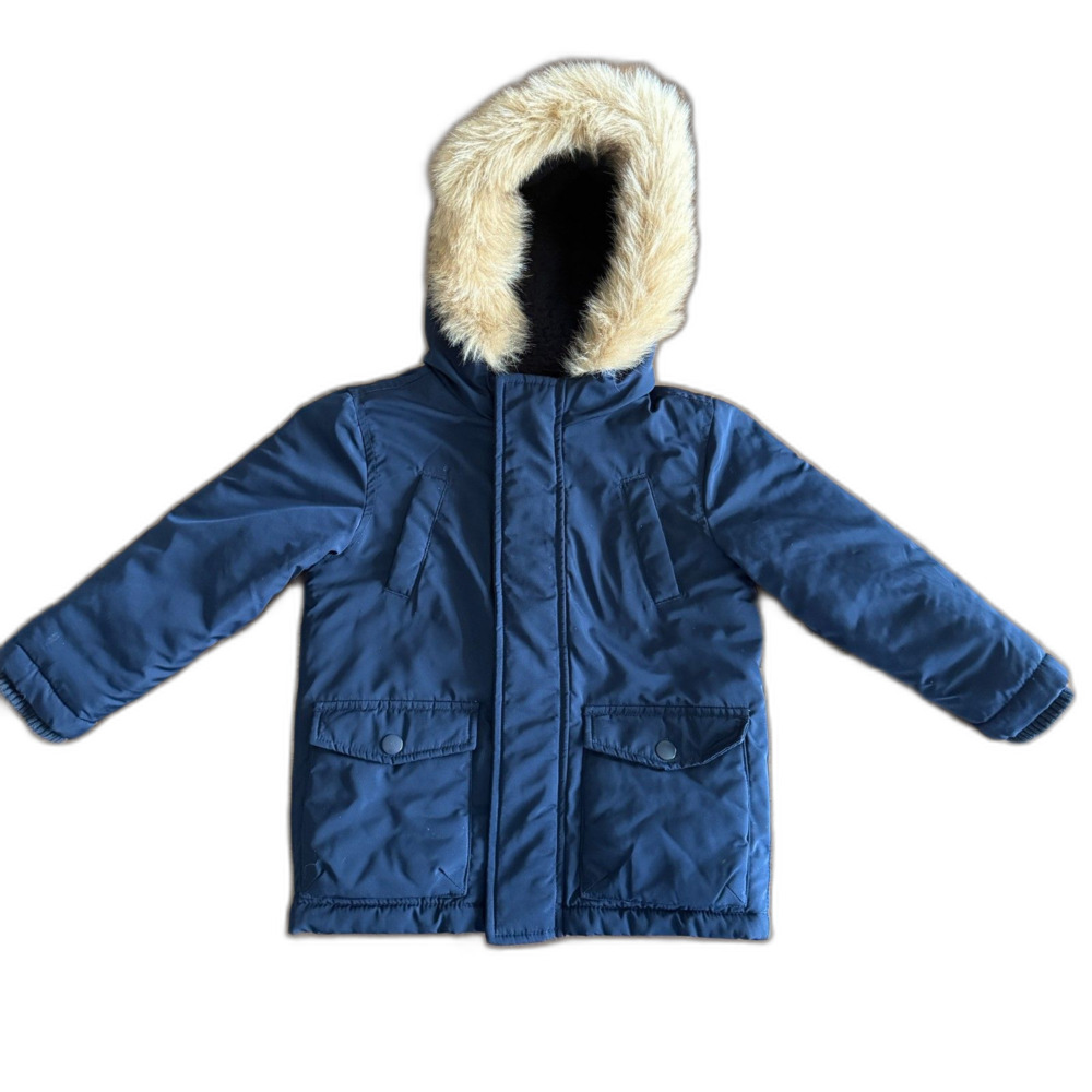 Gymboree Navy Fur Trimmed Hooded Coat Boys' 2T